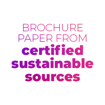 brochure paper from certified sustainable sources